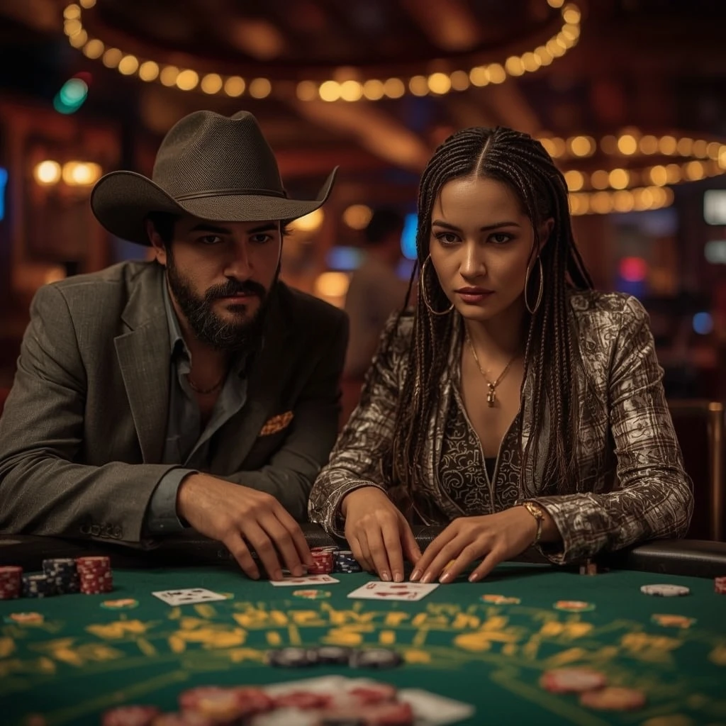 photo de deux joueurs de poker Split Aces Casino