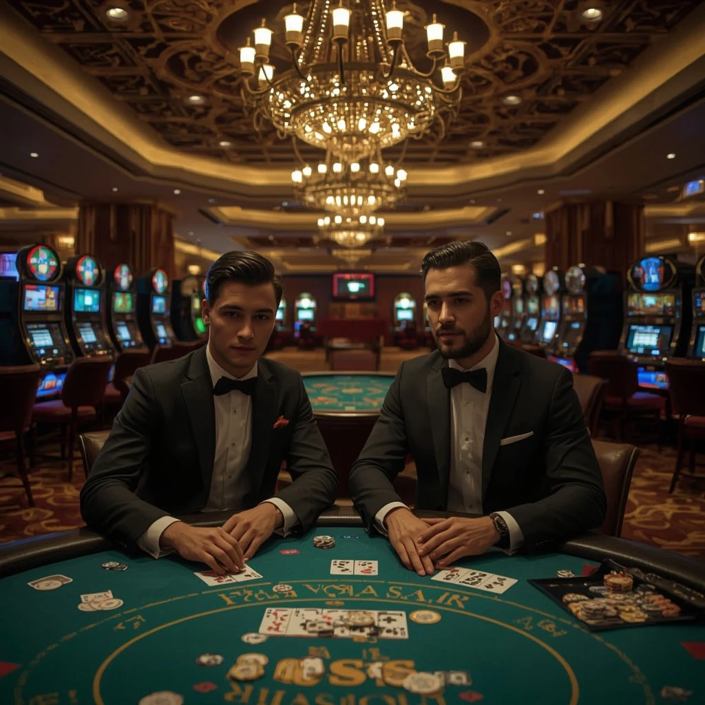 Deux joueurs de poker au Split Aces Casino